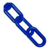 Mr. Chain Plastic Barrier Chain, HDPE, 1.5"x500', #6, 38mm, Traffic Blue