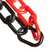 Mr. Chain Plastic Barrier Chain, HDPE, Alternating Colors, 1.5"x100', #6, 38mm, Black/Red