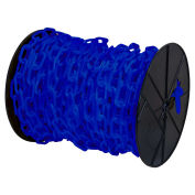Mr. Chain Plastic Barrier Chain on a Reel, HDPE, 2"x125', #8, 51mm, Traffic Blue