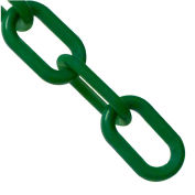 Mr. Chain Plastic Barrier Chain, HDPE, 2"x100', #8, 51mm, Green