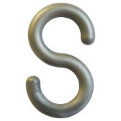 Mr. Chain S-Hook, Acetal Copolymer, 2", Silver, 10/Pk