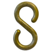 Mr. Chain S-Hook, Acetal Copolymer, 1.5", Gold, 10/Pk