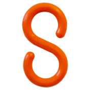 Mr. Chain S-Hook, Acetal Copolymer, 2", Traffic Orange, 10/Pk