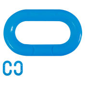 Mr. Chain Master Link, Acetal Copolymer, 2", Blue, 10/Pk