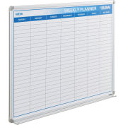 48"W x 36"H Weekly Calendar Whiteboard, Steel Surface