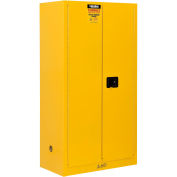 Global Industrial Flammable Cabinet, Manual Close Double Door, 44 Gallon, 34"Wx18"Dx65"H