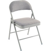 Fabric Seat Folding Chair, Gray - Pkg Qty 4