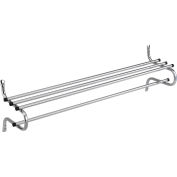 Global Industrial Wall Mount Coat & Towel Rack With Shelf, 60"W, Chrome