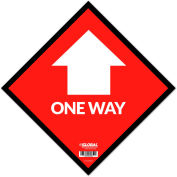 Global Industrial™ Red One Way Adhesive Sign, 12" Square, Vinyl