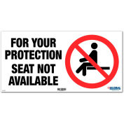 Global Industrial Seat Not Available Adhesive Sign, 12"W x 6''H, For Wall, Seat or Bench