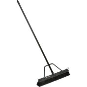 Global Industrial 24" Push Broom, Plastic Block & Steel Handle, Fine Sweep - Pkg Qty 4