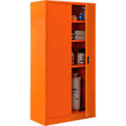 Global Industrial Emergency Preparedness Cabinet, 36"Wx18"Dx72"H, Orange, Unassembled