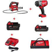 Milwaukee M18 FUEL™ Cordless High Torque Impact Wrench with Grease Gun Kit, 2967-22GG