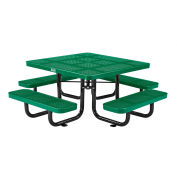 46" Child Size Square Perforated Picnic Table, Green