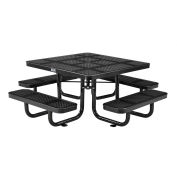 46" Child Size Square Perforated Picnic Table, Black
