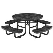 46" Child Size Round Perforated Picnic Table, Black