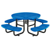46" Child Size Round Perforated Picnic Table, Blue