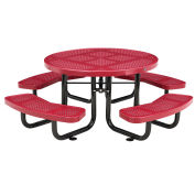 46" Child Size Round Perforated Picnic Table, Red