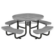 46" Child Size Round Perforated Picnic Table, Gray
