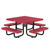 Global Industrial 46" Child Size Square Expanded Picnic Table, Red