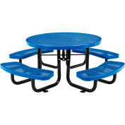 Global Industrial 46" Child Size Round Expanded Picnic Table, Blue