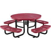 Global Industrial 46" Child Size Round Expanded Picnic Table, Red
