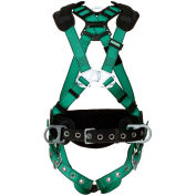 V-FORM™ 10197366 Construction Harness, Back & Hip D-Ring, Tongue Buckle Leg Straps, 2XL