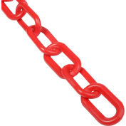 Global Industrial Plastic Chain Barrier, 2"x50'L, Red