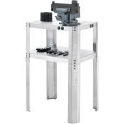 Global Industrial Adjustable Height Machine Stand, 430 Stainless Steel, 24"Wx18"Dx30-36"H