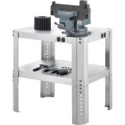 Global Industrial Adjustable Height Machine Stand, 430 Stainless Steel, 24"Wx18"Dx18-24"H