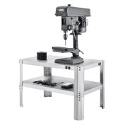 Global Industrial Adjustable Height Machine Stand, 430 Stainless Steel, 36"W x 24"D x 18-24"H
