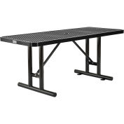6' Rectangular Expanded Metal Outdoor Table, Black