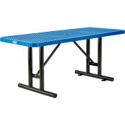 Global Industrial 6' Rectangular Expanded Metal Outdoor Table, Blue