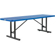 Global Industrial 8' Rectangular Expanded Metal Outdoor Table, Blue