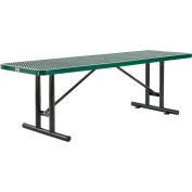 8' Rectangular Expanded Metal Outdoor Table, Green