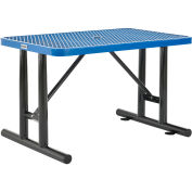 Global Industrial 4' Rectangular Expanded Metal Outdoor Table, Blue