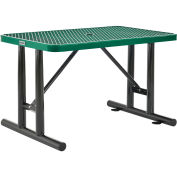 4' Rectangular Expanded Metal Outdoor Table, Green