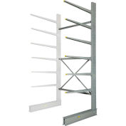 Global Industrial Single Sided Heavy Duty Cantilever Add-On Rack, 2" Lip, 72"Wx58"Dx144"H