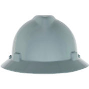 MSA V-Gard® Slotted Full-Brim Hat With Fas-Trac III Suspension, Gray - Pkg Qty 20