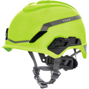 MSA V-Gard&Reg; H1 Safety Helmet, No Vent, FT3PIV, Hi-Viz YelloWith Green
