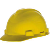 MSA V-Gard® Slotted Cap With Staz-On Suspension, Yellow - Pkg Qty 20