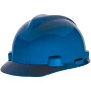 MSA V-Gard® Slotted Cap With 1-Touch Suspension, Blue - Pkg Qty 20