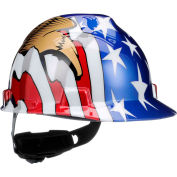 MSA V-Gard® American Freedom Series Slotted Protective Cap,American Flag With 2 Eagles