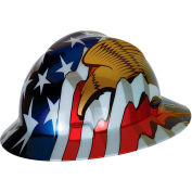 MSA V-Gard® American Freedom Series Slotted Protective Hat,American Flag With 2 Eagles