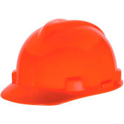 MSA V-Gard® Slotted Cap With Staz-On Suspension, Hi-Viz Orange - Pkg Qty 20