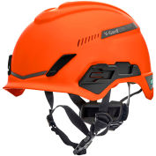 MSA V-Gard® H1 Safety Helmet, Trivent Fas-Trac® III Pivot, ANSI, EN12492, Orange