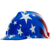 MSA V-Gard® American Freedom Series Slotted Protective Cap,American Stars & Stripes