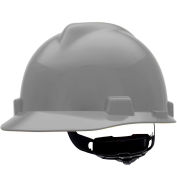 MSA V-Gard® Slotted Cap With Fas-Trac III Suspension, Silver - Pkg Qty 20