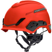 MSA V-Gard® H1 Safety Helmet, Trivent Fas-Trac® III Pivot, ANSI, EN12492, Red