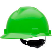 MSA V-Gard® Slotted Cap With Fas-Trac III Suspension, Bright Lime Green - Pkg Qty 20